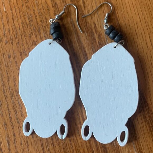 Pierced Earrings Exaggerated Fishhook Wood Lightweight Earrings Exotic Woman - Picture 4 of 6